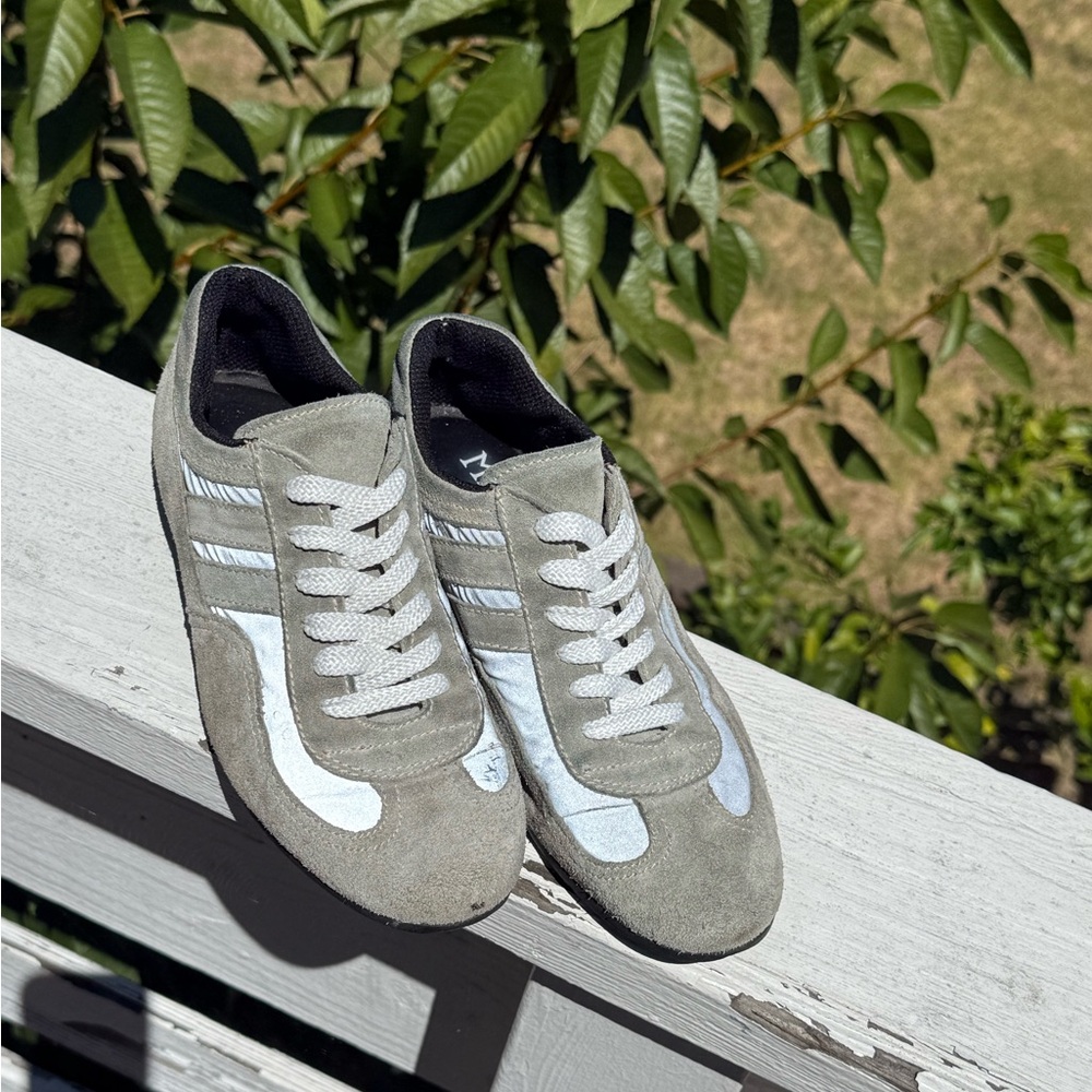 Sage suede and reflective Magli sport trainers